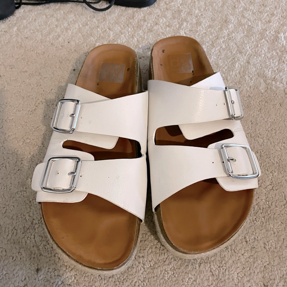 Dolce vita white leather espadrille sandal